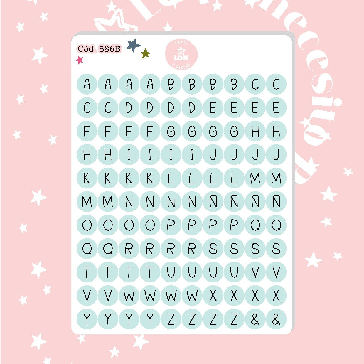 Sticker Letritas 1CM 586