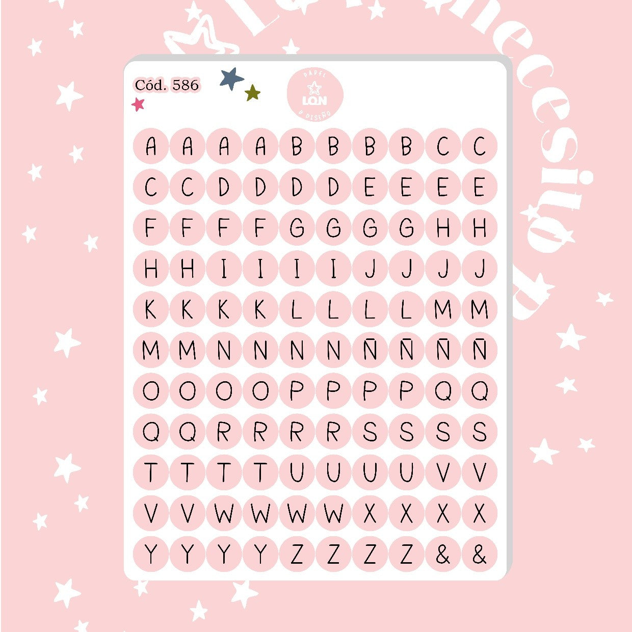 Sticker Letritas 1CM 586