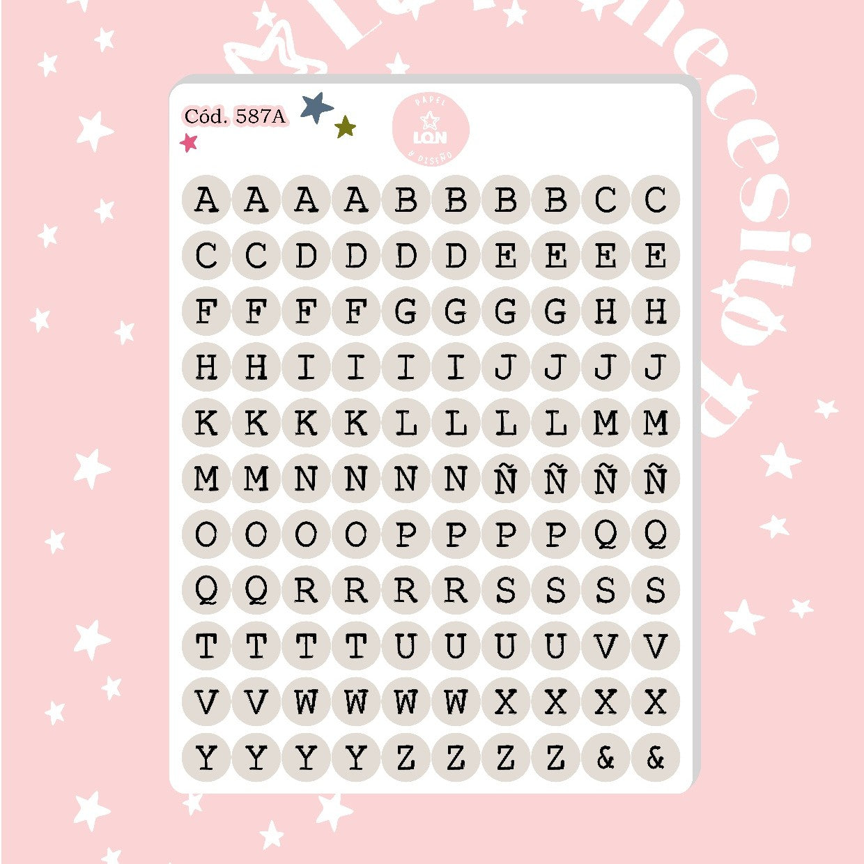Sticker Letritas 1CM 587