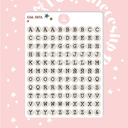 Sticker Letritas 1CM 587