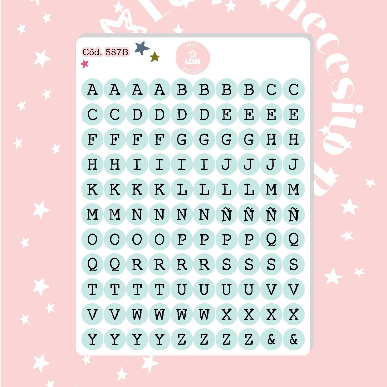 Sticker Letritas 1CM 587