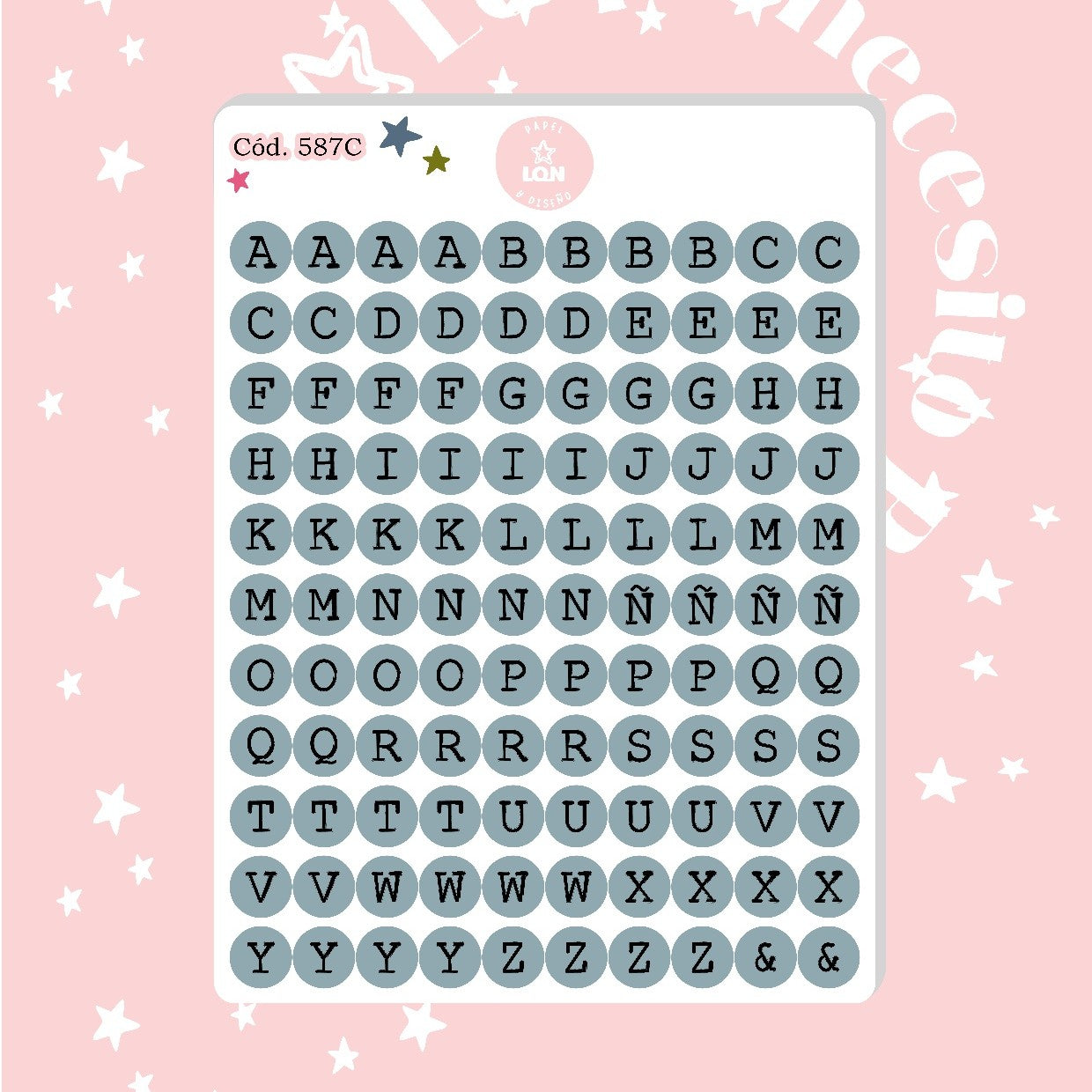 Sticker Letritas 1CM 587