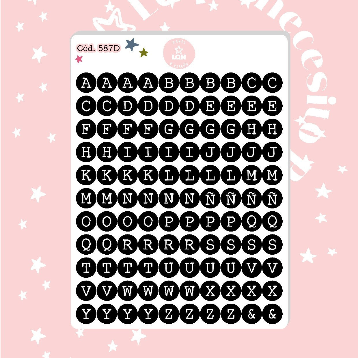 Sticker Letritas 1CM 587