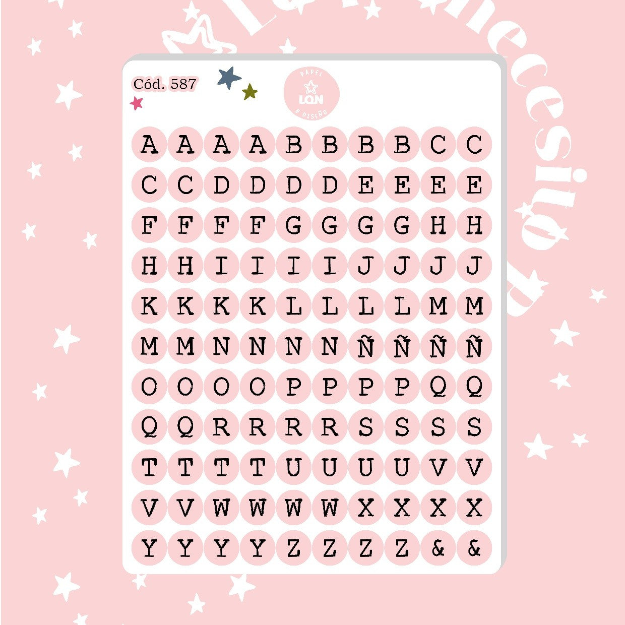 Sticker Letritas 1CM 587