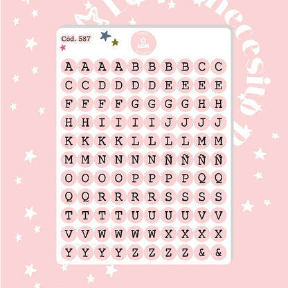 Sticker Letritas 1CM 587