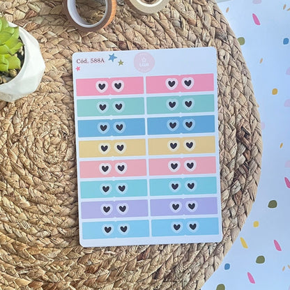 Sticker pestaña tab mini corazón 588