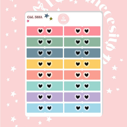 Sticker pestaña tab mini corazón 588