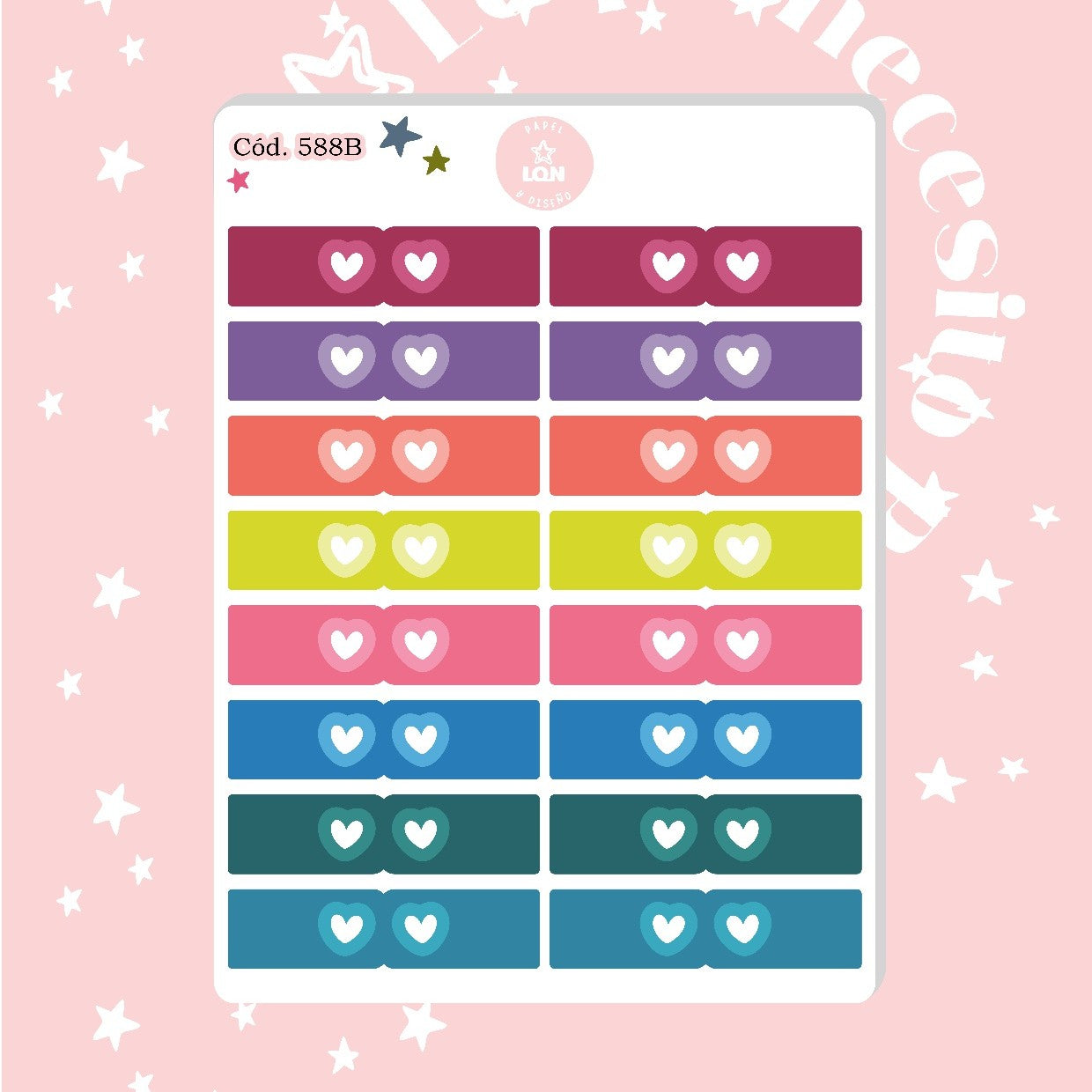 Sticker pestaña tab mini corazón 588