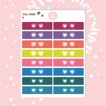 Sticker pestaña tab mini corazón 588