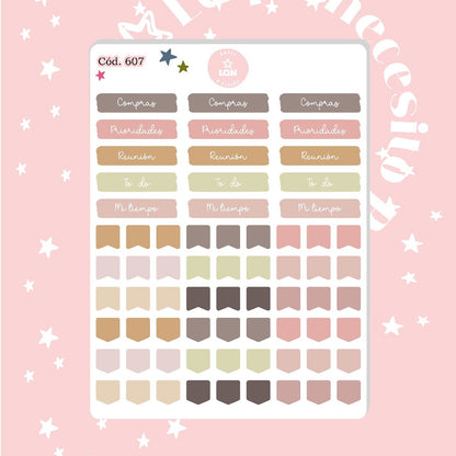 Pack sticker Esenciales para tu planner Ice cream P02