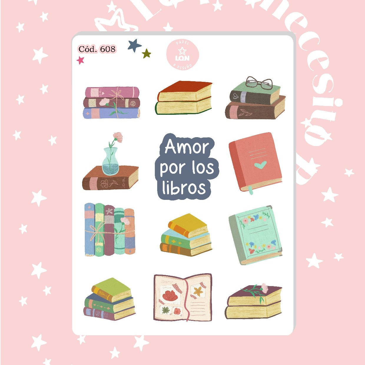 Sticker Amor por los libros 608