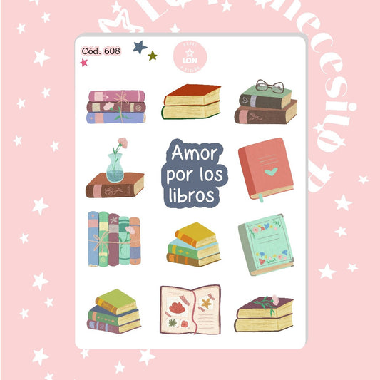 Sticker Amor por los libros 608