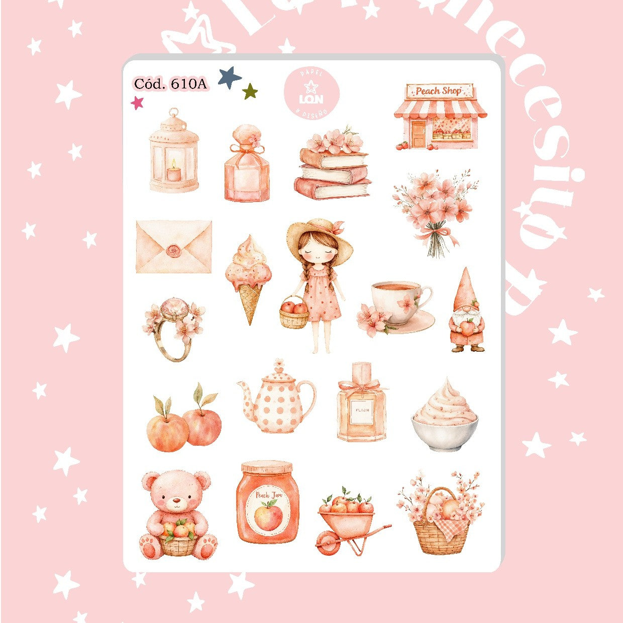 Sticker duraznos amados 610