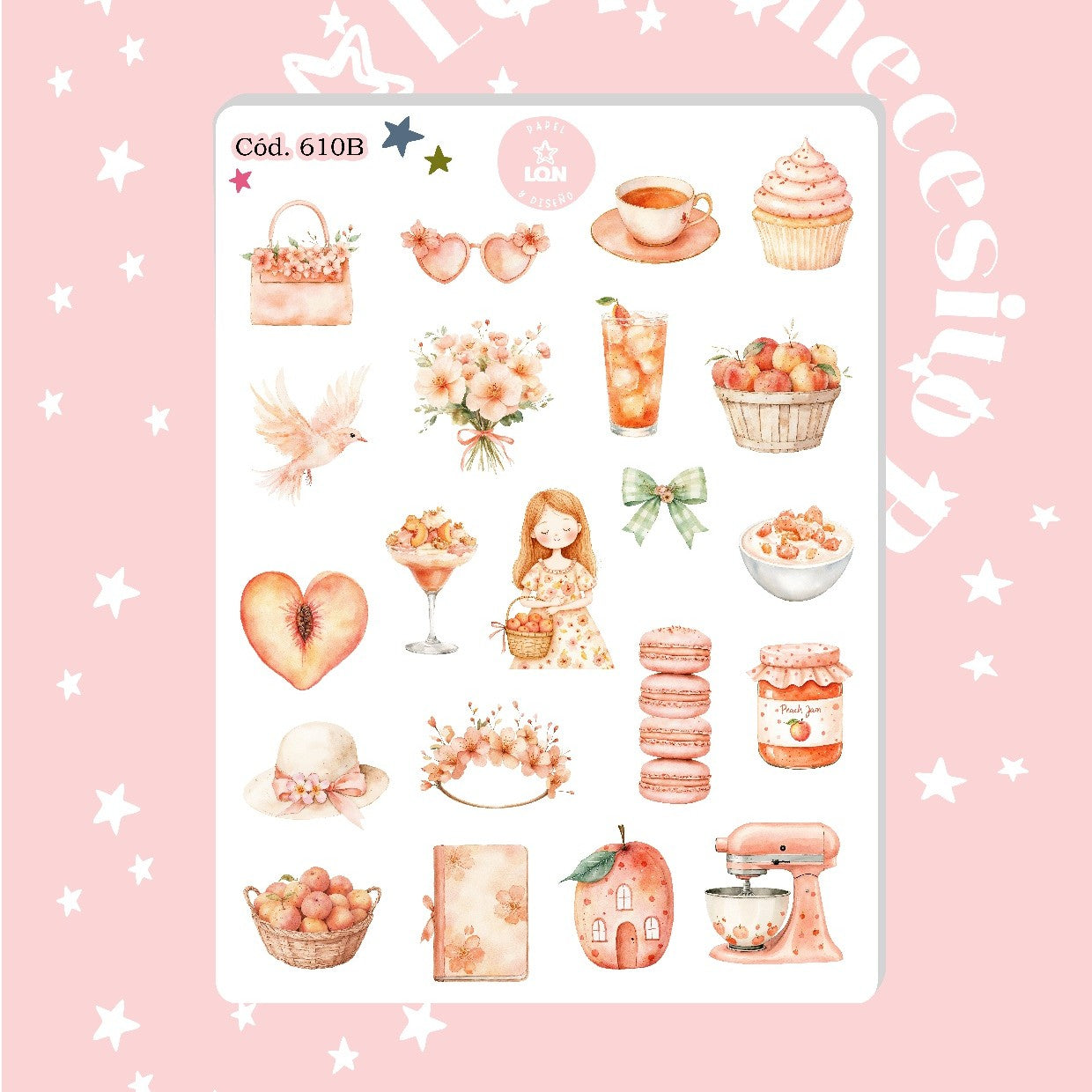Sticker duraznos amados 610