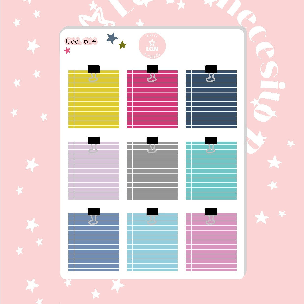 Pack sticker Esenciales para tu planner Sunset P02 621/614