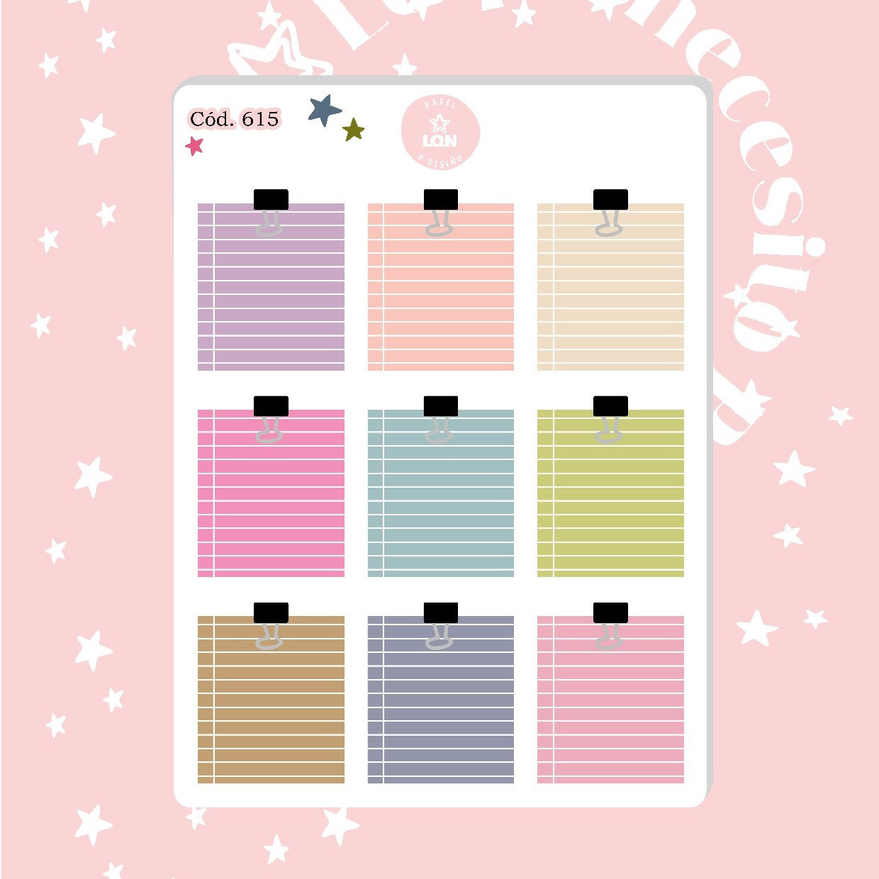 Pack sticker Esenciales para tu planner Bloom P2 619/615/616