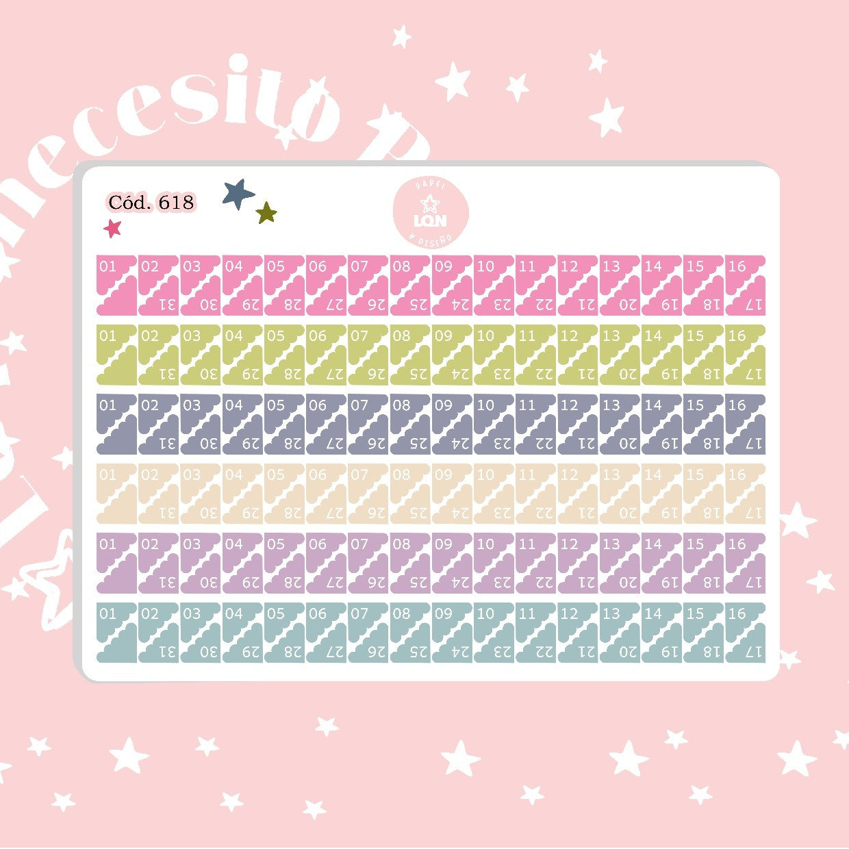 Pack sticker Esenciales para tu planner Bloom P01 618