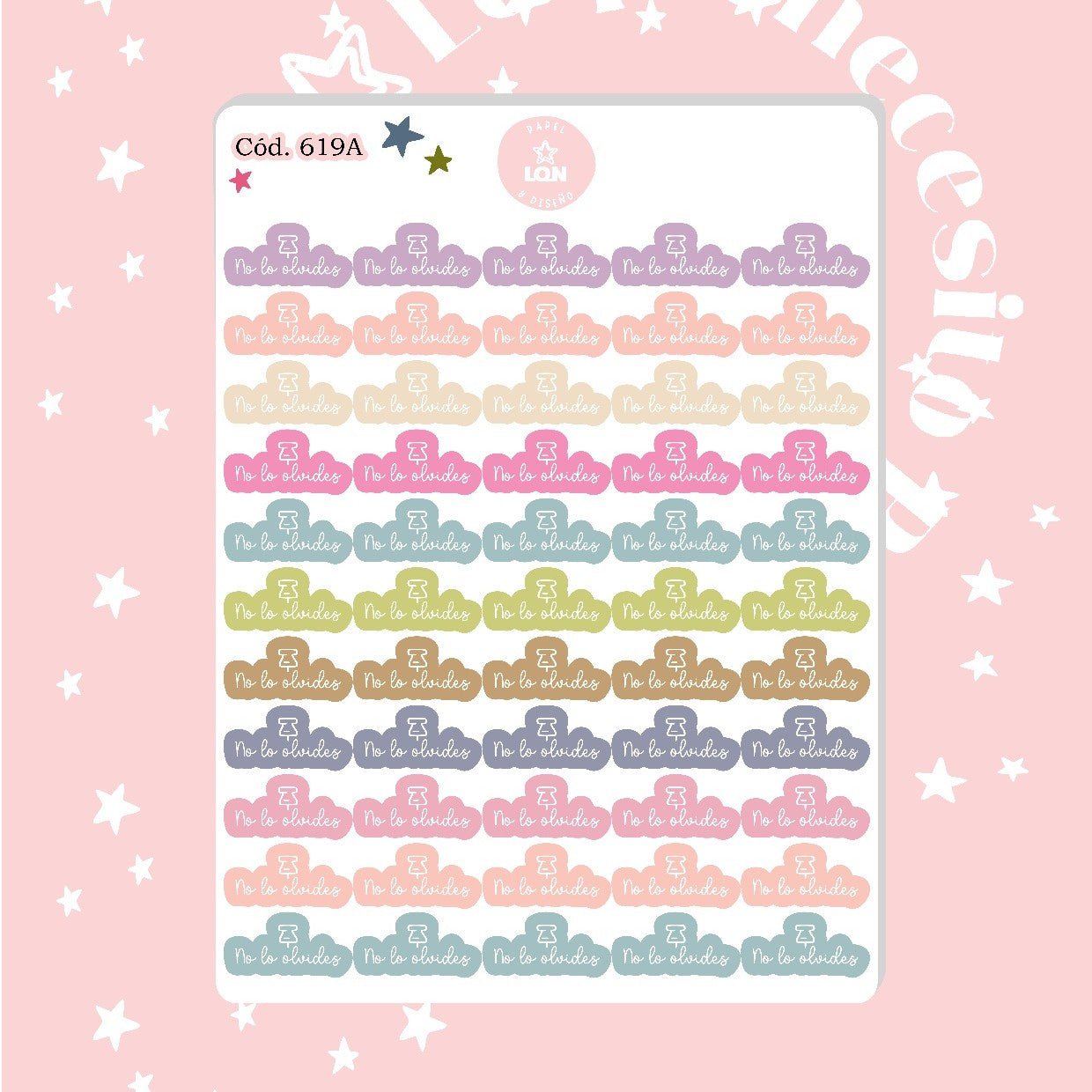 Pack sticker Esenciales para tu planner Bloom P2 619/615/616
