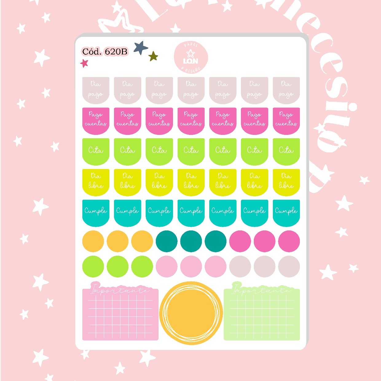 Pack sticker Esenciales para tu planner Summer P02 620/613