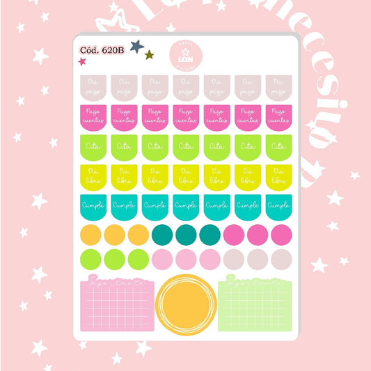 Pack sticker Esenciales para tu planner Summer P02 620/613