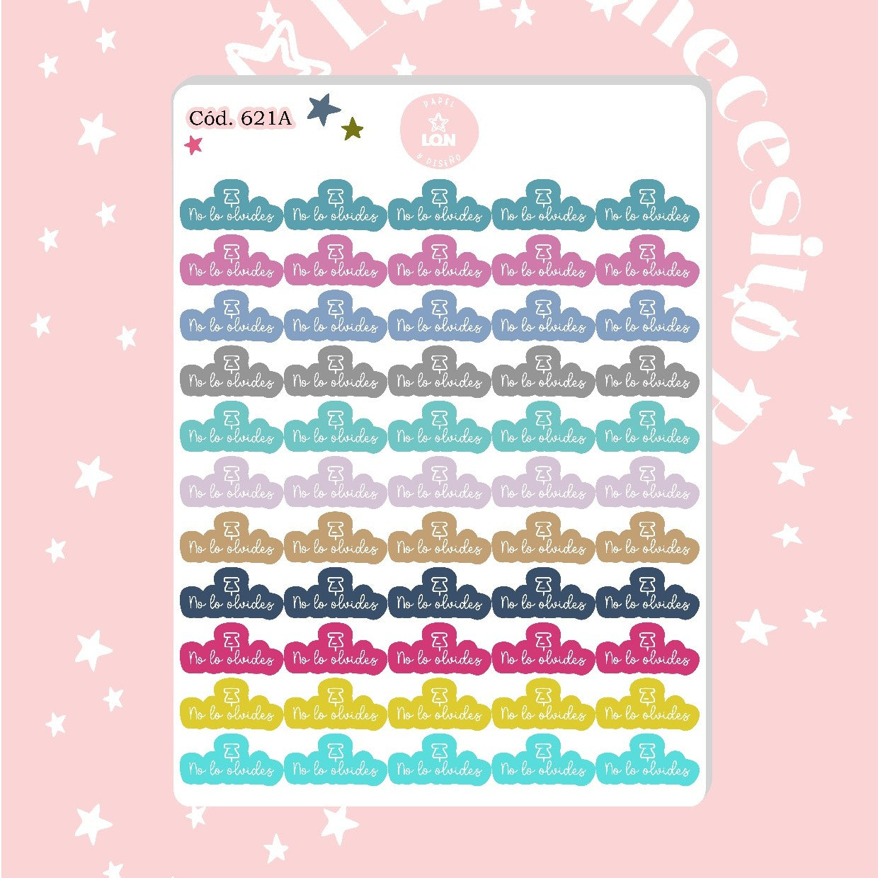 Pack sticker Esenciales para tu planner Sunset P02 621/614