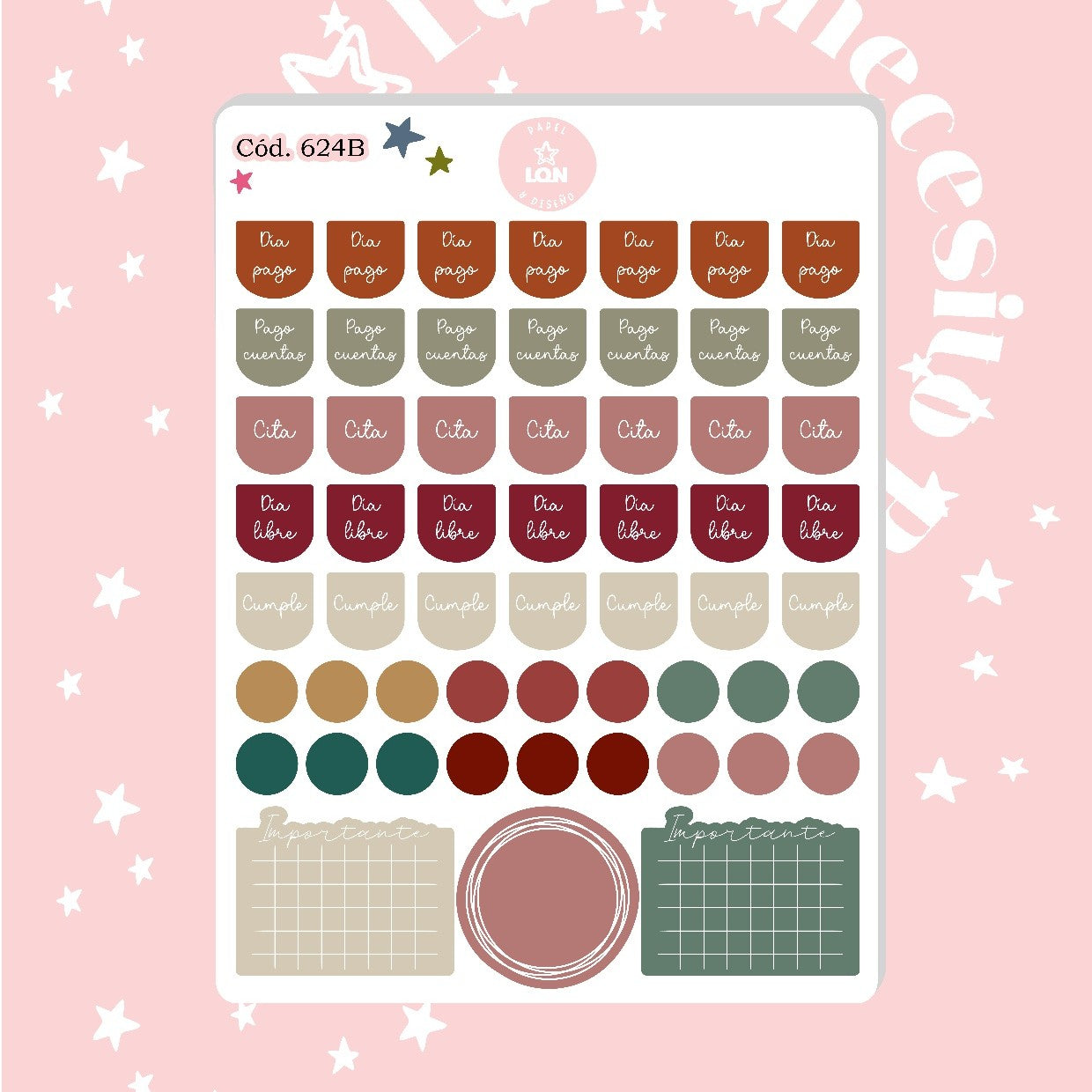 Pack sticker Esenciales para tu planner Fall P02 624