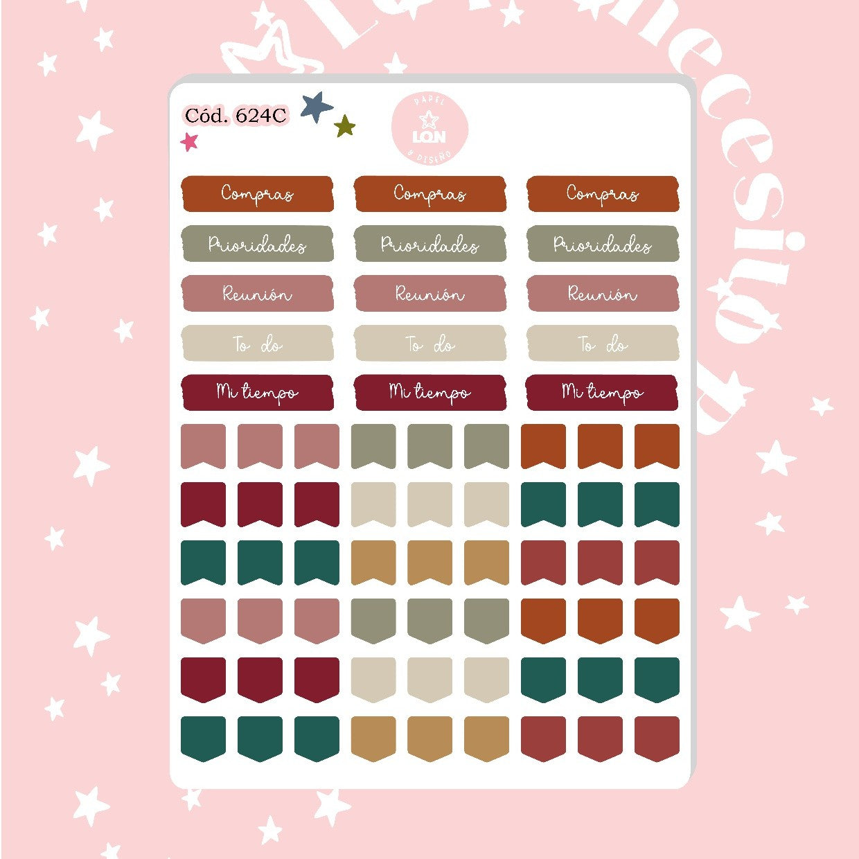 Pack sticker Esenciales para tu planner Fall P02 624