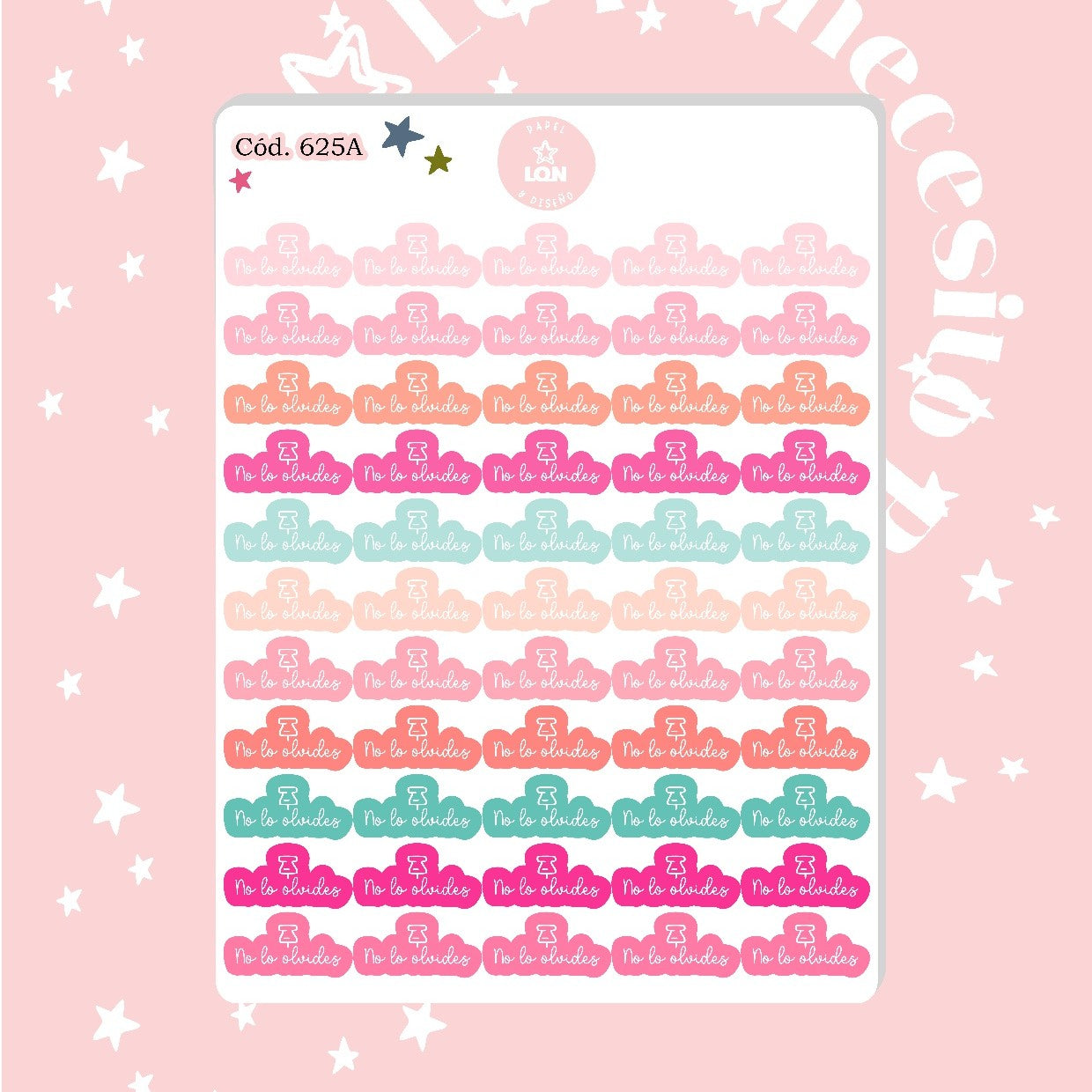 Pack sticker Esenciales para tu planner Wonderful P02 625