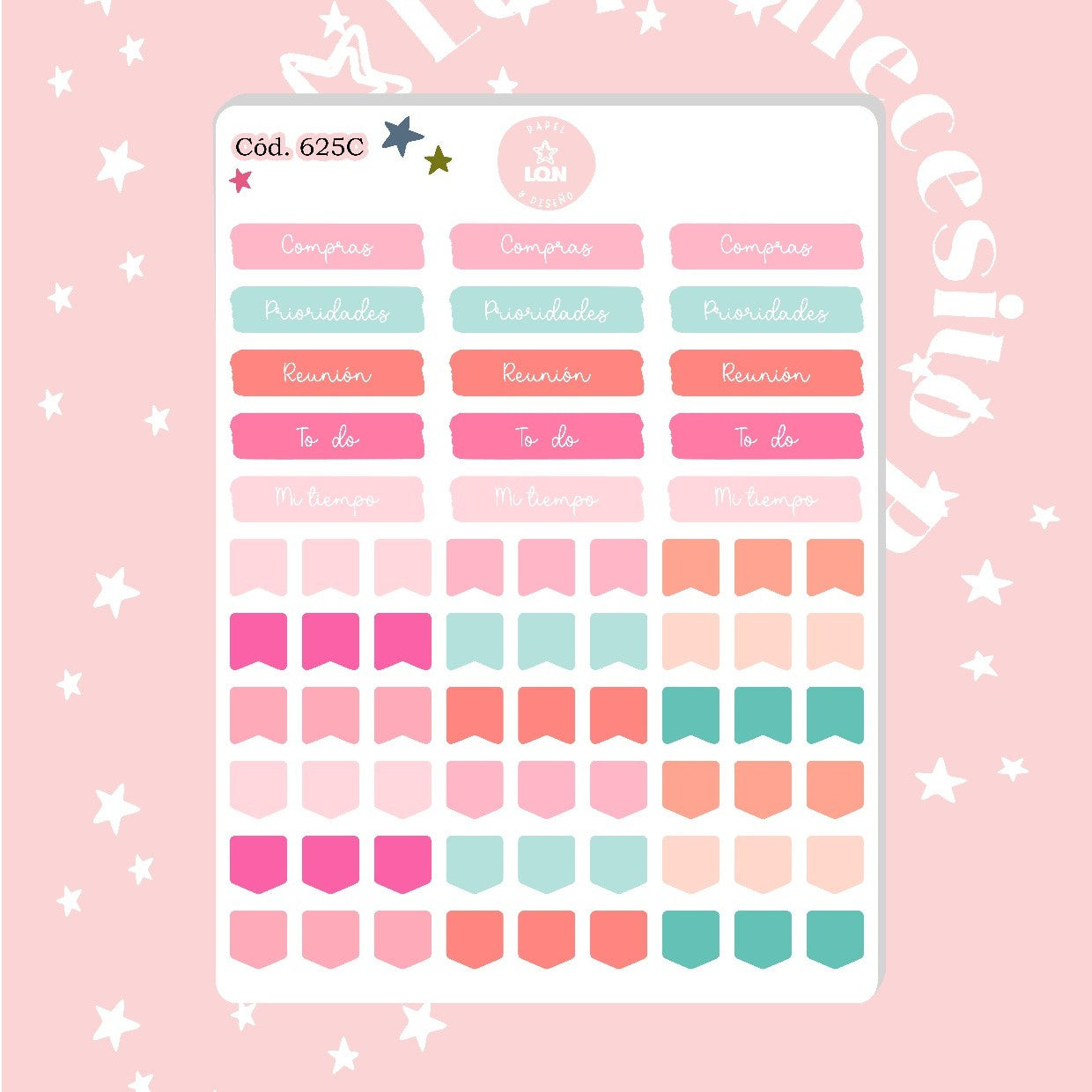 Pack sticker Esenciales para tu planner Wonderful P02 625