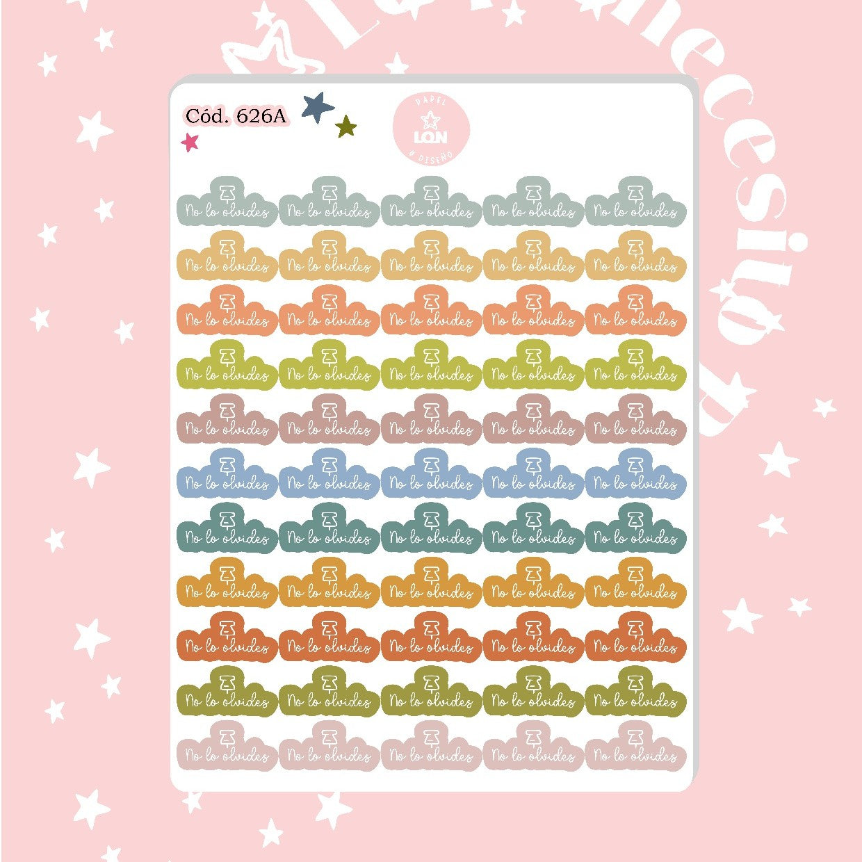 Pack sticker Esenciales para tu planner Boho P02 626
