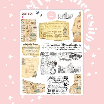 Sticker Papel vintage 654