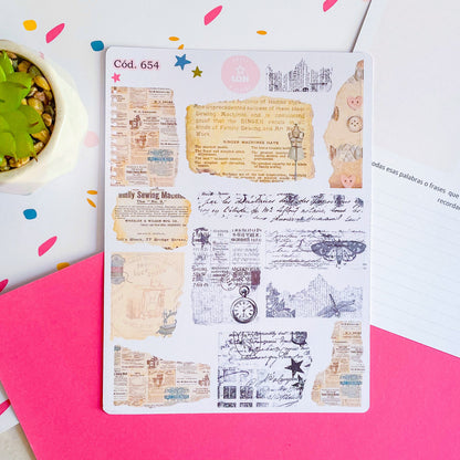 Sticker Papel vintage 654