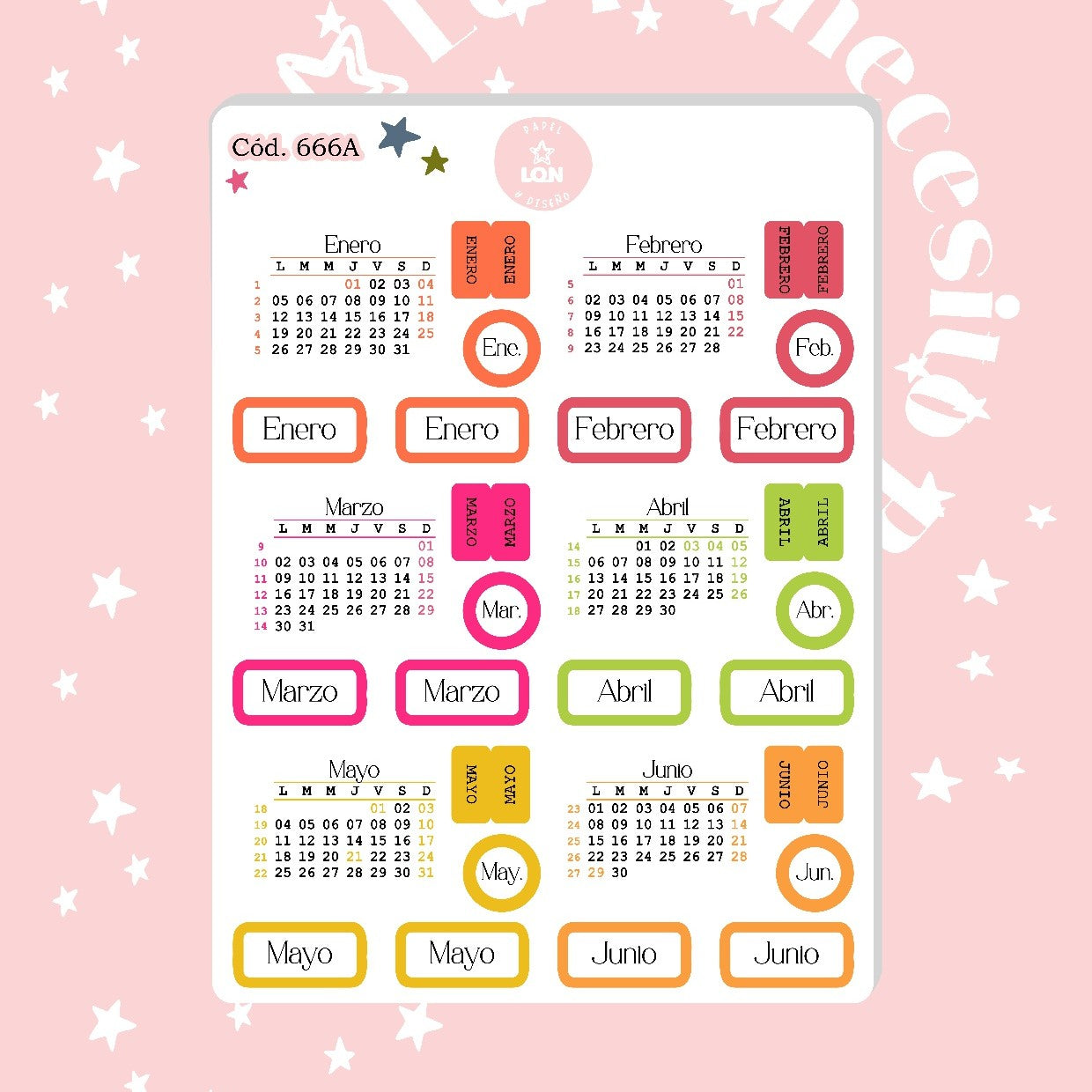 Sticker Calendario con pestaña 666
