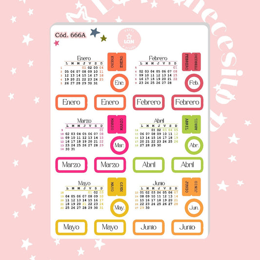 Sticker Calendario con pestaña 666