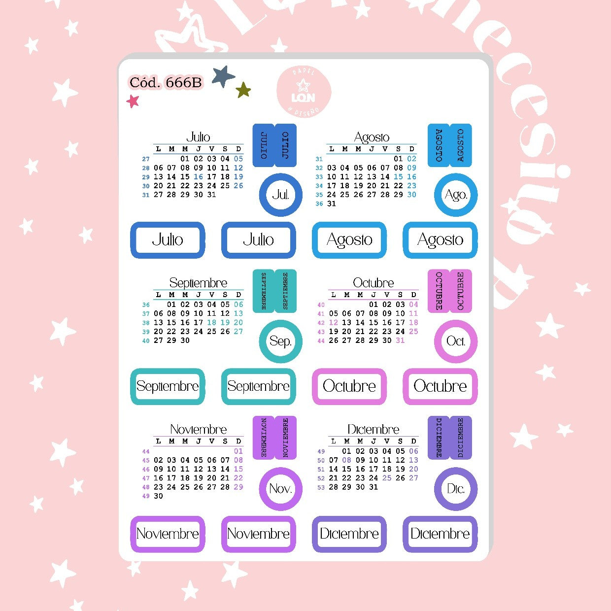 Sticker Calendario con pestaña 666