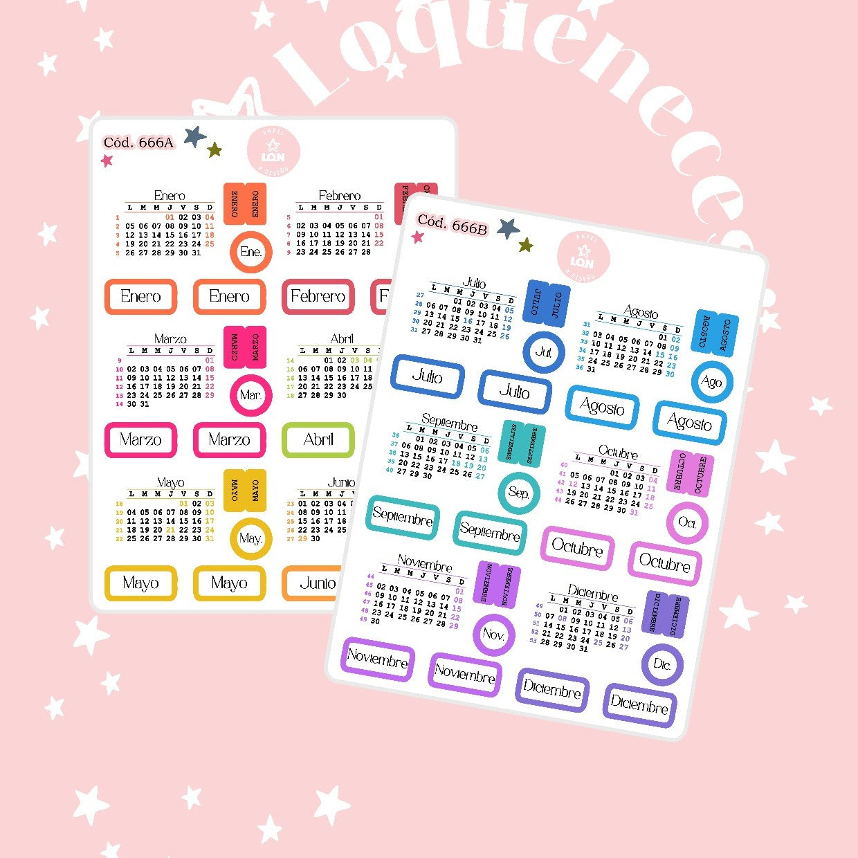 Sticker Calendario con pestaña 666