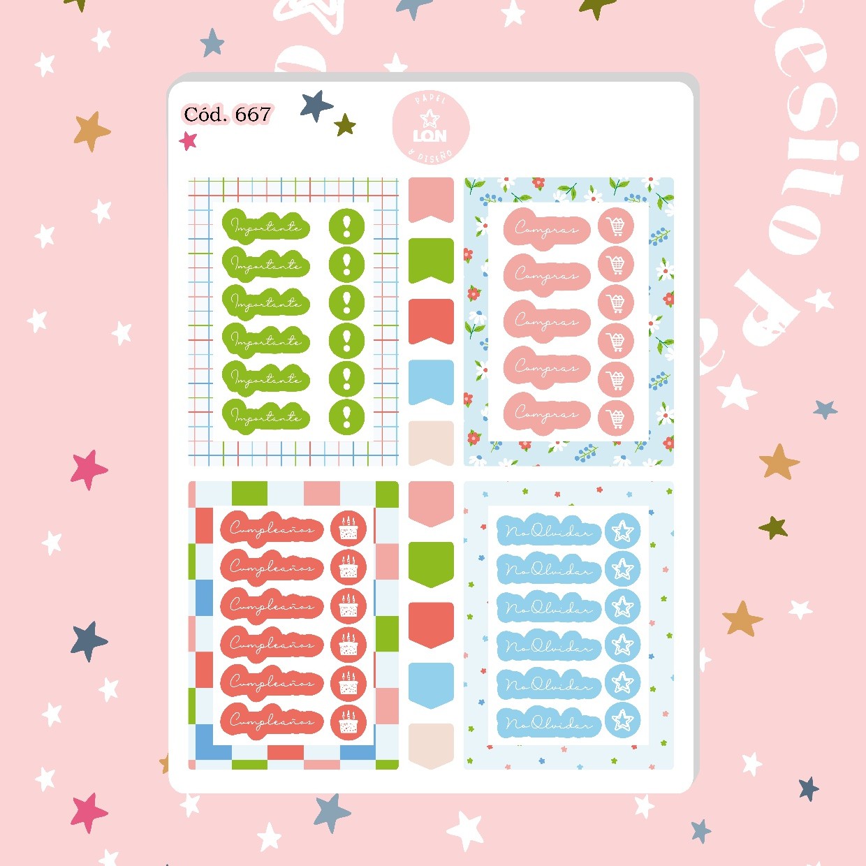 Sticker Básicos para tu planner 667/668/669
