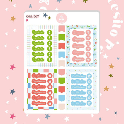 Sticker Básicos para tu planner 667/668/669