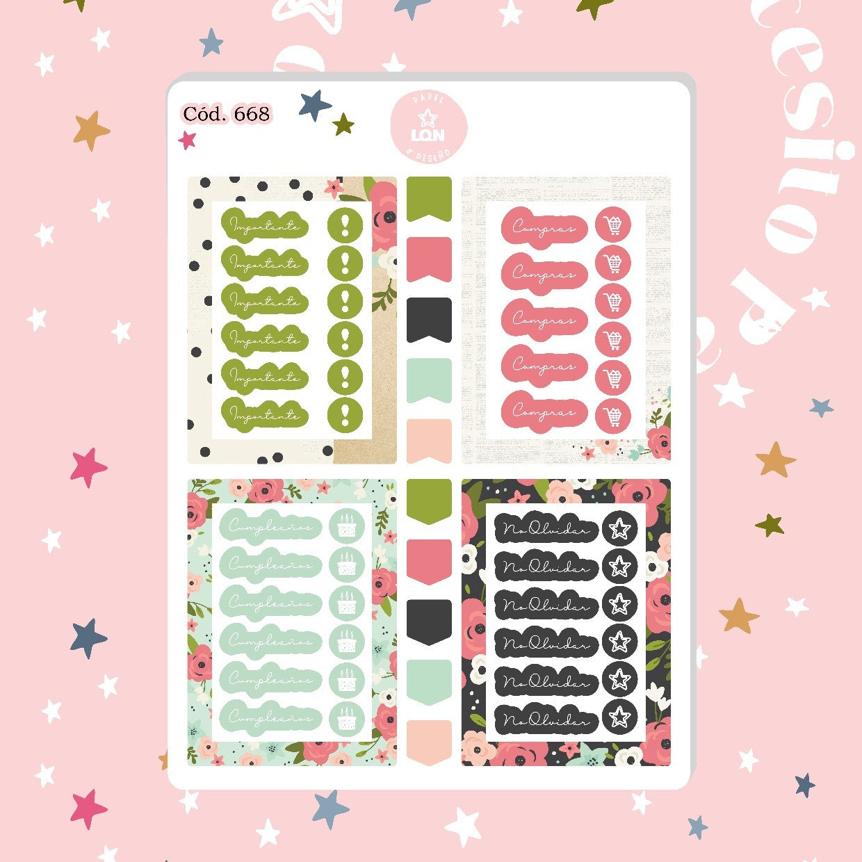 Sticker Básicos para tu planner 667/668/669
