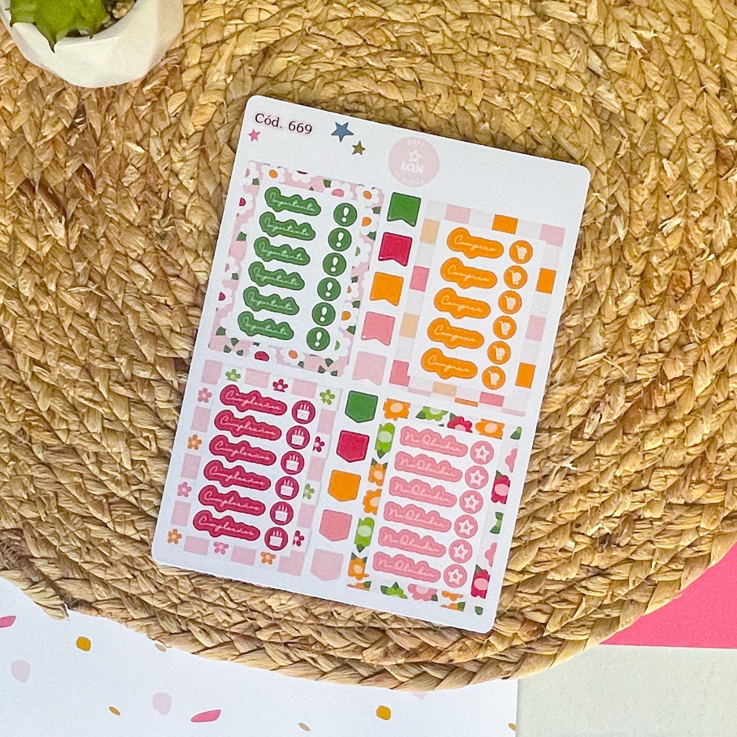 Sticker Básicos para tu planner 667/668/669