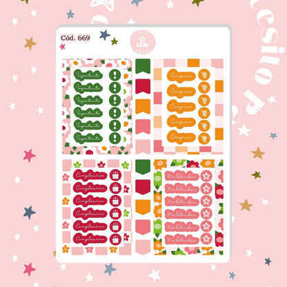 Sticker Básicos para tu planner 667/668/669