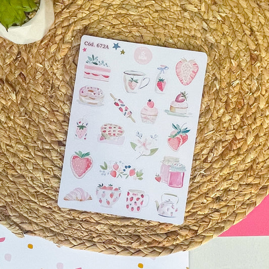Sticker Frutillas y cocina 672