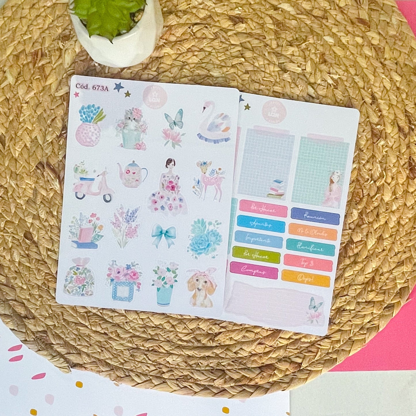 Sticker Floral y chicas 673