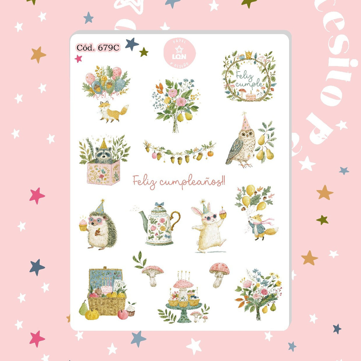 Sticker Cumpleaños de animalitos 679