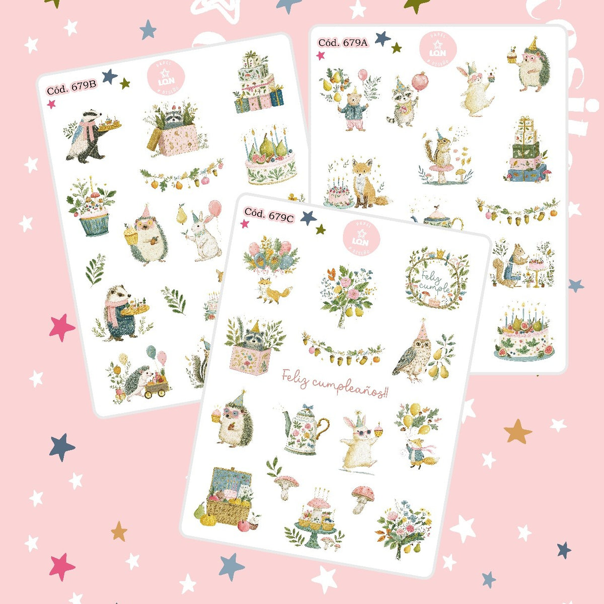 Sticker Cumpleaños de animalitos 679