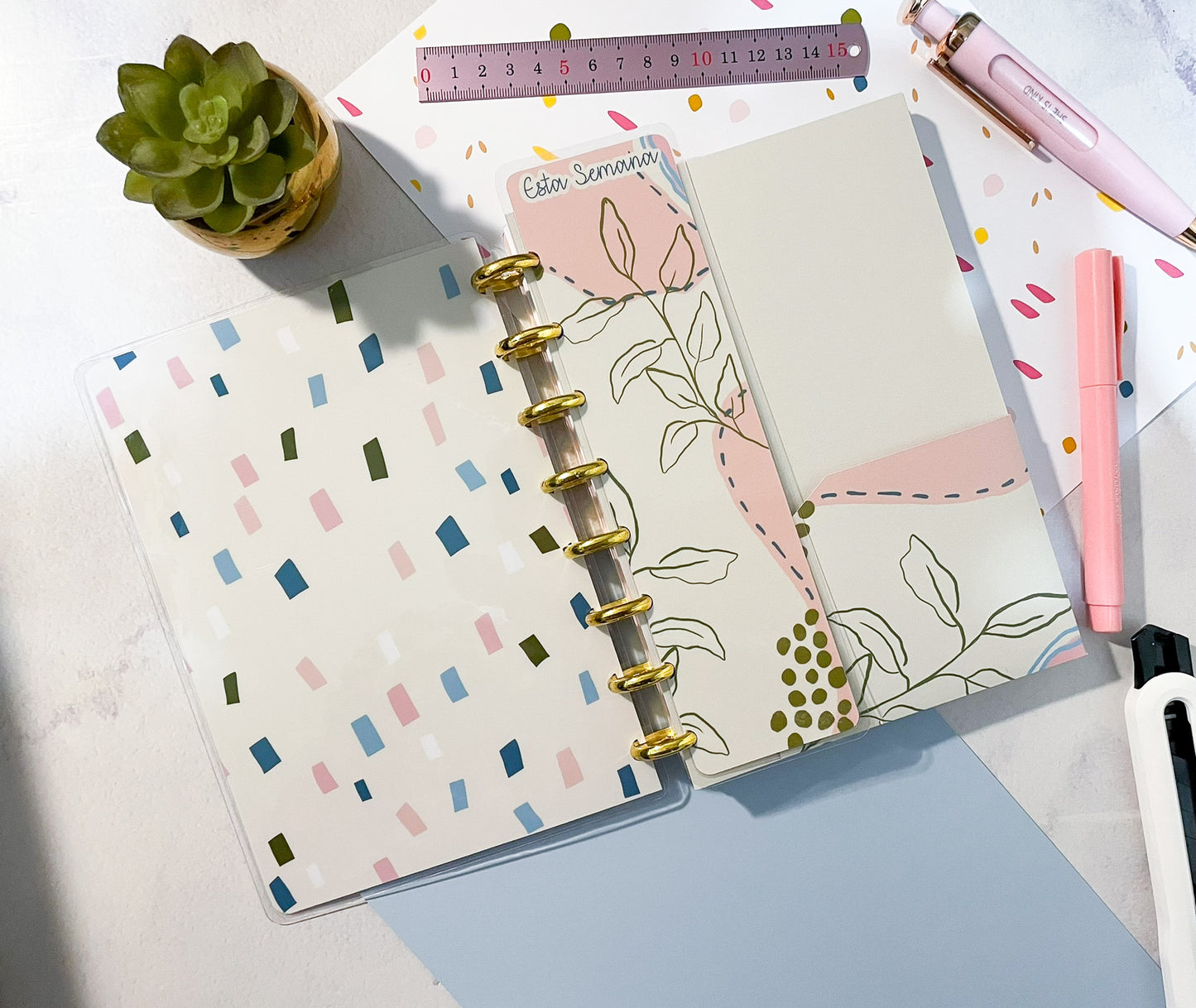 Cuaderno Discos abstracto botánico