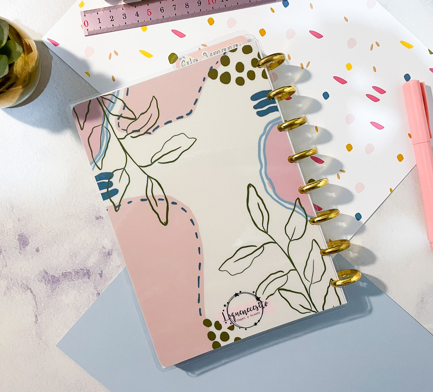 Cuaderno Discos abstracto botánico