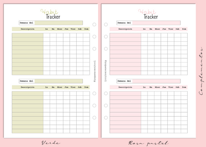 Insert A5 Habit tracker (Seguimiento de hábitos)