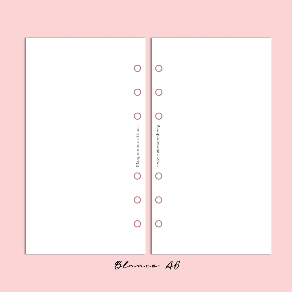 Insert A6 (Personal) Puntos/líneas/cuadros/blancas