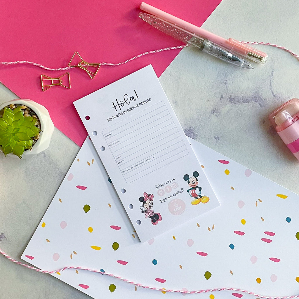 Insert A6 (Personal) Minni y mickey